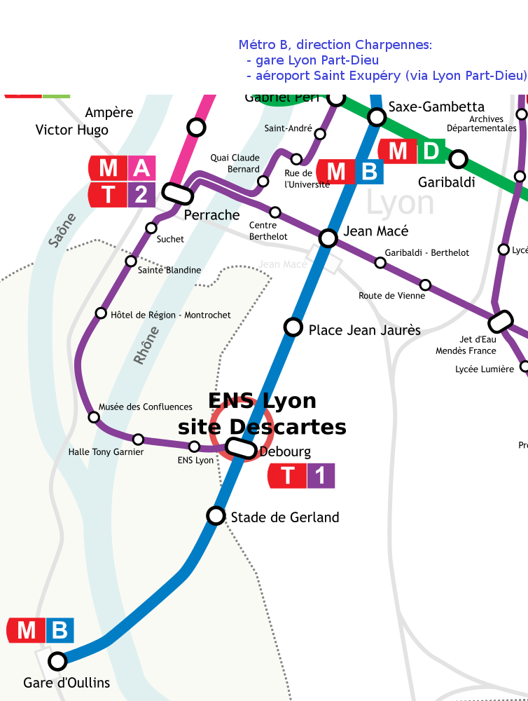 Plan transports ENS Lyon